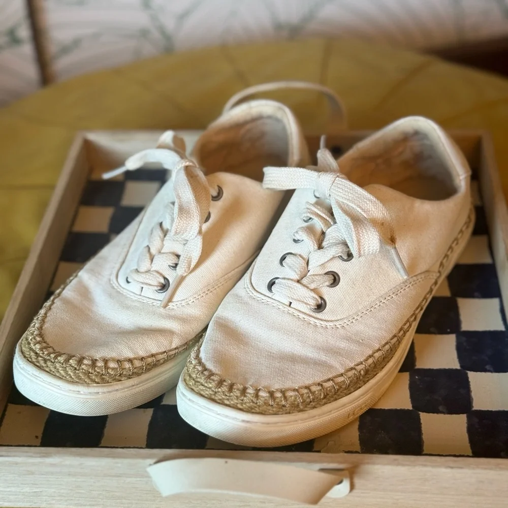 UGG White Canvas Espadrille Shoes